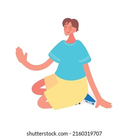 young man character icon isolated