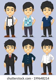 Young Man Character Set