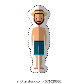 young man character with summer clothes vector illustration design