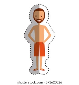 young man character with summer clothes vector illustration design