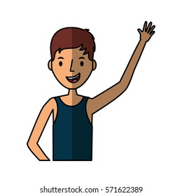 young man character with summer clothes vector illustration design