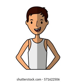 young man character with summer clothes vector illustration design