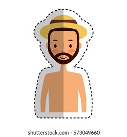 young man character with summer clothes vector illustration design