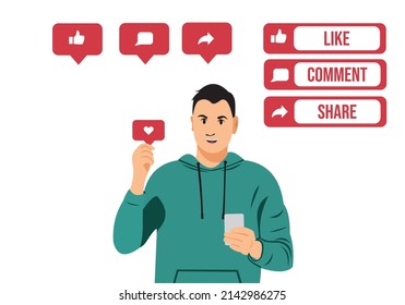 Young Man Character Vector Illustration