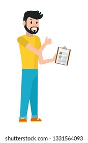 young man with checklist
