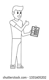 young man with checklist
