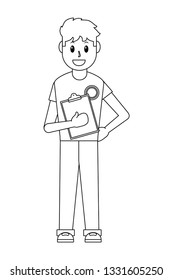 young man with checklist