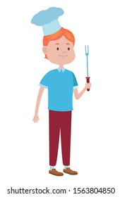 young man chef avatar character icon vector illustration design
