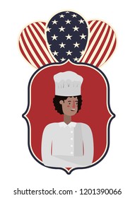 young man chef celebrating the labor day avatar character