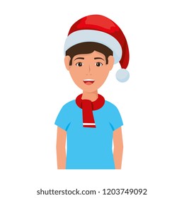 young man with christmas hat