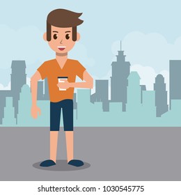 Young man in the city
