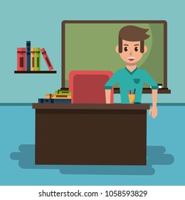 Young man in classroom