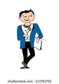 young man with cocktail