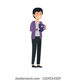 young man with coffee cup
