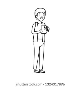 young man with coffee cup