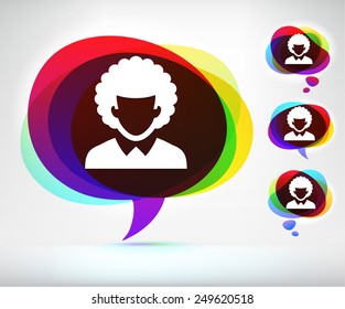Young man Color Speech Bubbles
