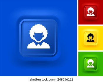 Young Man Color Square Buttons