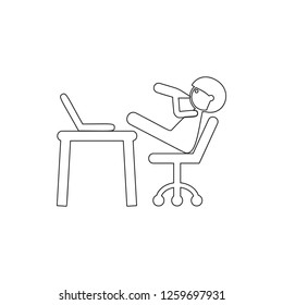 young man at the computer icon. Element of Family for mobile concept and web apps icon. Thin line icon for website design and development, app development
