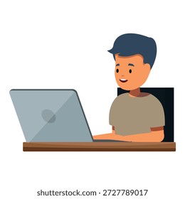 Jovem se concentrando enquanto trabalha em casa em seu notebook, representando os estilos de trabalho modernos e a produtividade