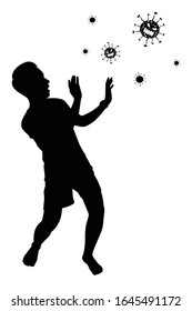 Little Boy Blew Silhouette Bubbles Stock Vector (Royalty Free ...