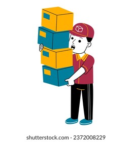  ilustración vectorial de mensajero joven