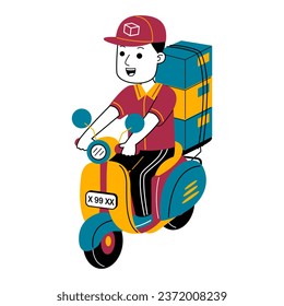  ilustración vectorial de mensajero joven