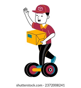  ilustración vectorial de mensajero joven