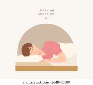 Young Man Cozy Sleeping With 