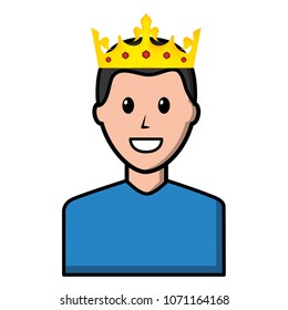 young man with crown avatar character