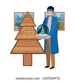 young man with crystal ball avatar character