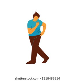 Young Man Dancing, Male Dancer Character Vector Illustration