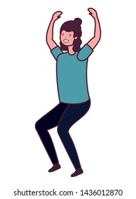 young man dancing in white background