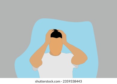a young man depressed. he always thinking this matter.