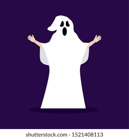 young man disguised of ghost avatar character vector illustration design