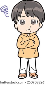 Young man with a displeased expression