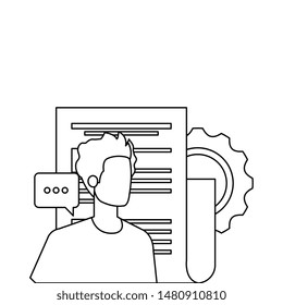 young man with documents character