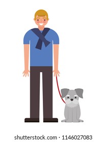 young man with dog mascot avatar character