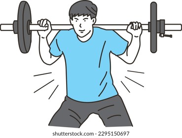 Man doing bent over water bottle flyes exercise Vector Image