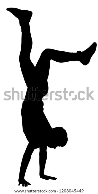 Young Man Doing Cartwheel Exercise Sportsman Stock Vector (Royalty Free ...