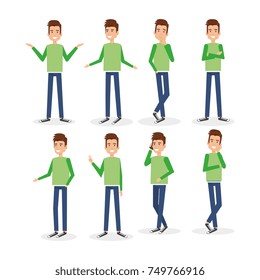 young man doing different poses