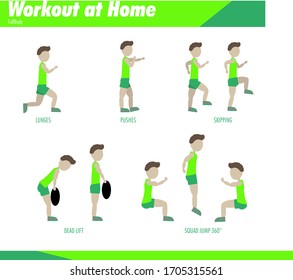 young man doing exercises at home