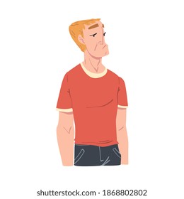 Young Man Dressed in Casual Clothes Cartoon Style Vector Illustration