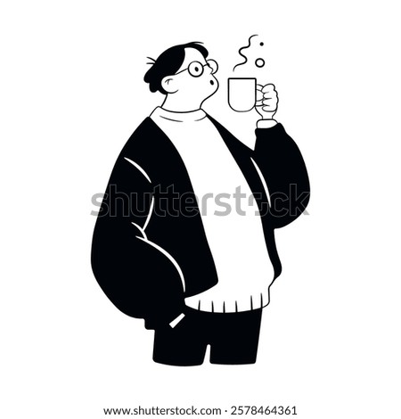 Similar – Image, Stock Photo Stylish man enjoying his time in a natural environment