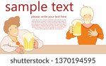 Young man drinks a delicious foam drink. Modern style. Vector illustration flat design.