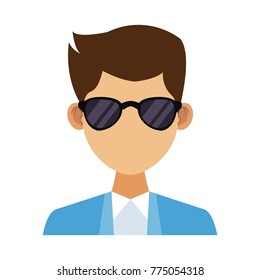 Young man with elegant clothes and sunglasses