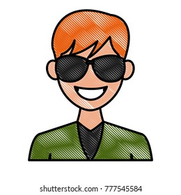 Young man with elegant clothes and sunglasses