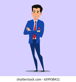 Young man in elegant office clothes. Smile and happy