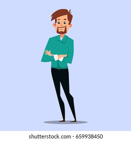 Young man in elegant office clothes. Smile
