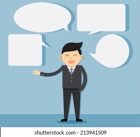 young man with a empty speech bubble 