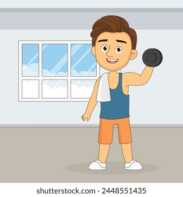 Junger Mann, der zu Hause Sport treibt